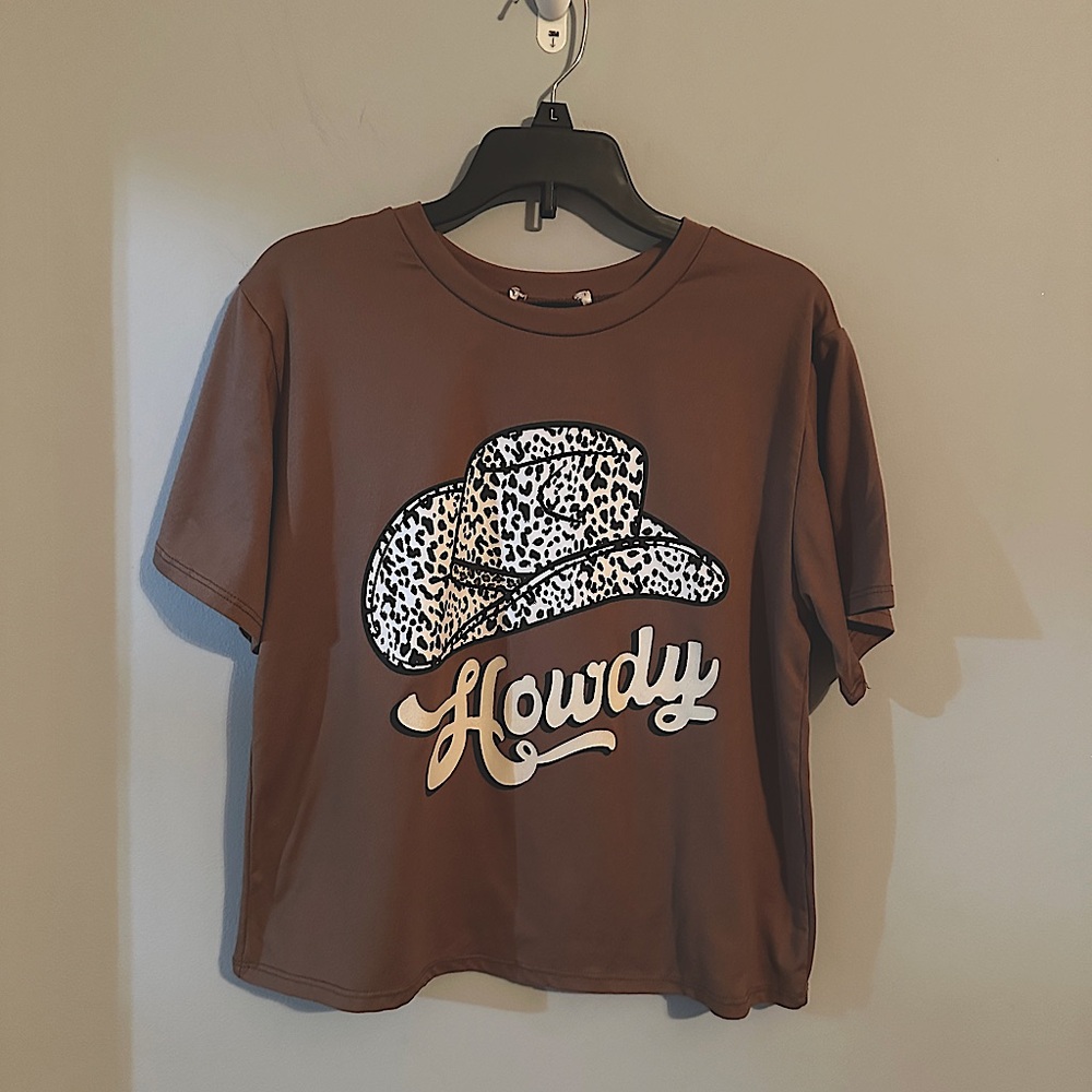 Howdy Tshirt | Leopard Print Cowboy Hat Shirt |Size Women S Kids L